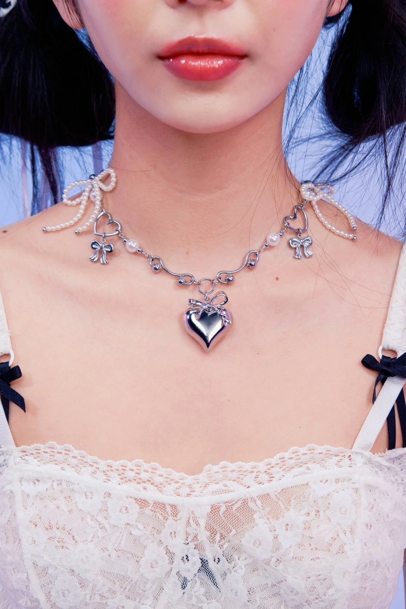 88RISING x OHT HEART RIBBON NECKLACE - Image 5