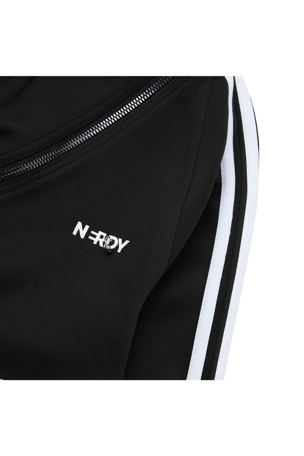 BLACK WRAP TIE ASYMMETRICAL TRACK JACKET - Image 7