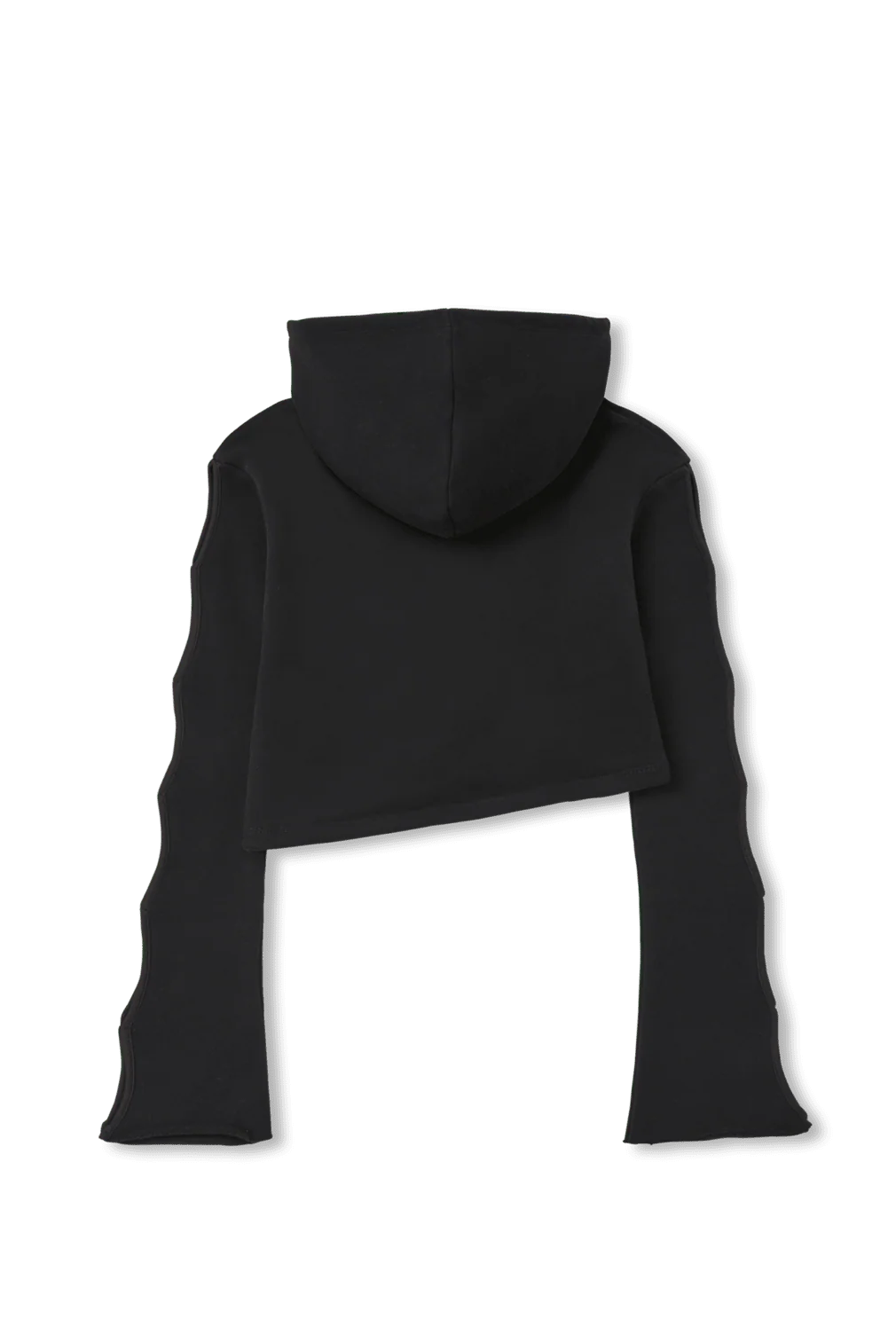BLACK CROPPED HOODIE - Image 5