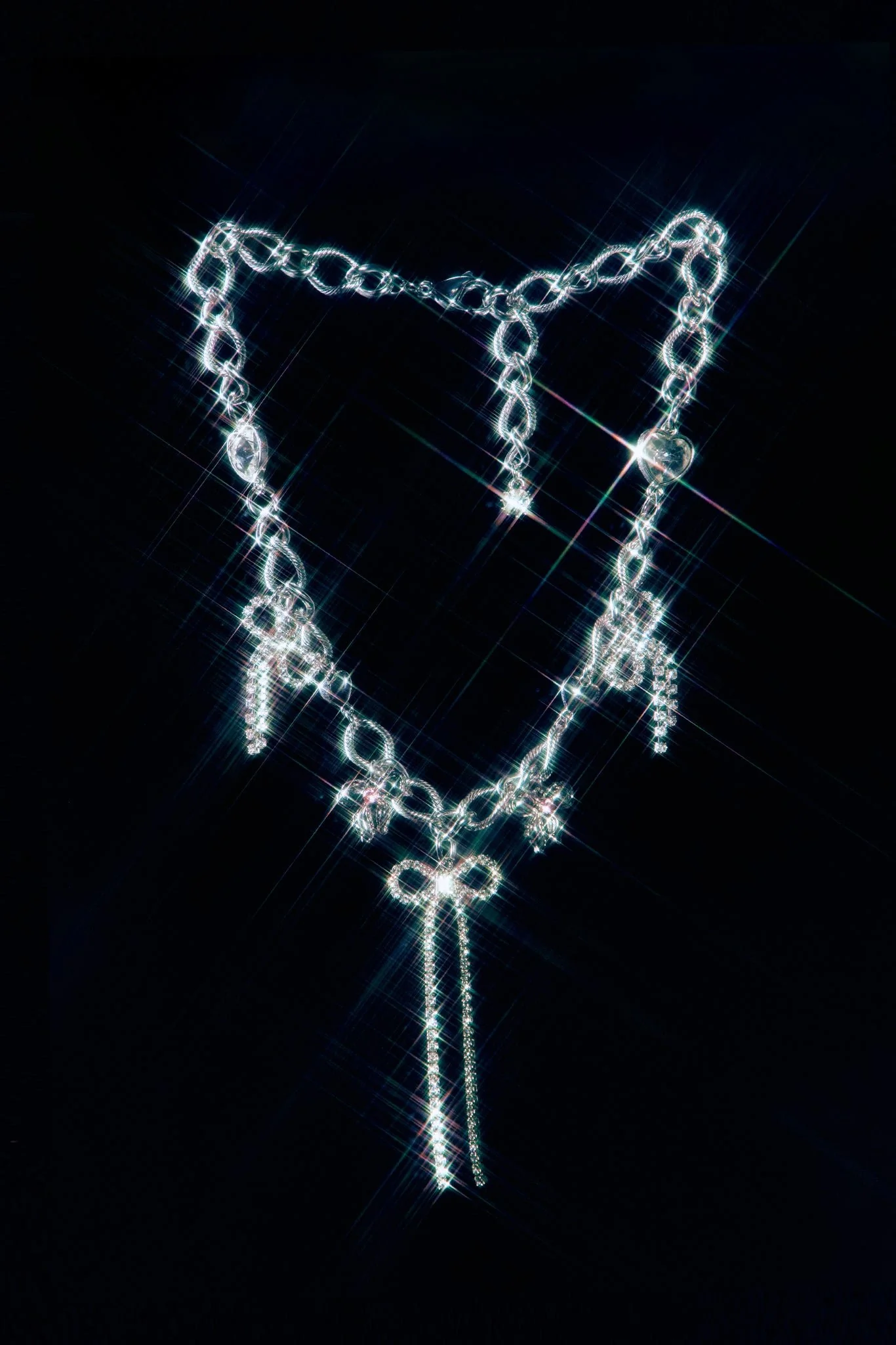 CRYSTAL RIBBON NECKLACE - Image 4