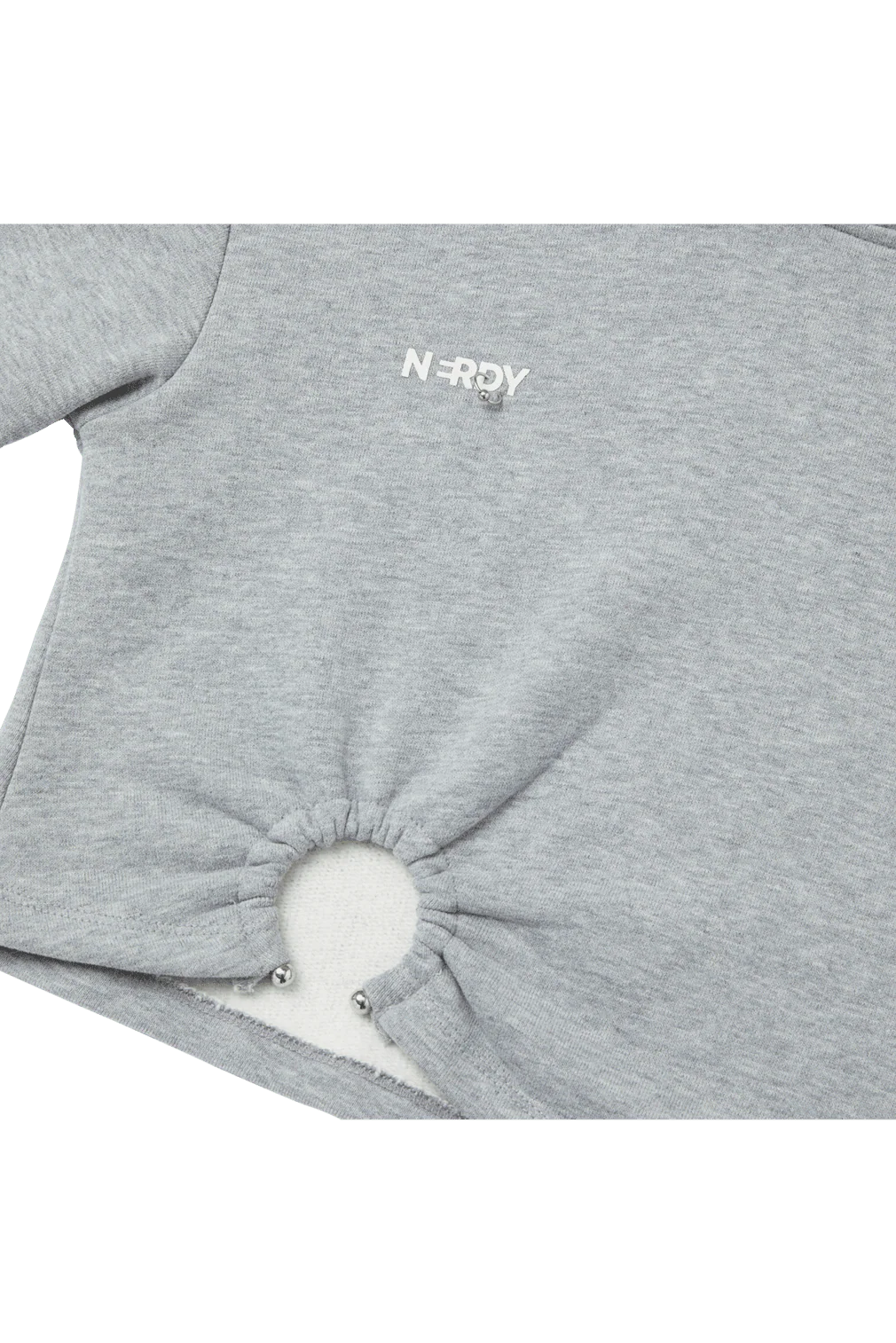 GRAY CROPPED HOODIE - Image 5
