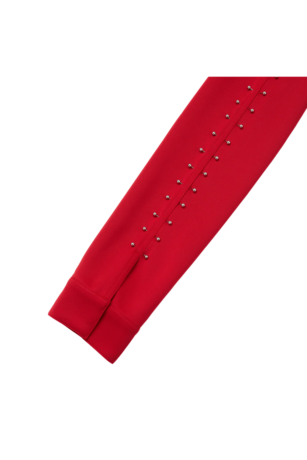 RED WRAP TIE ASYMMETRICAL TRACK JACKET - Image 6