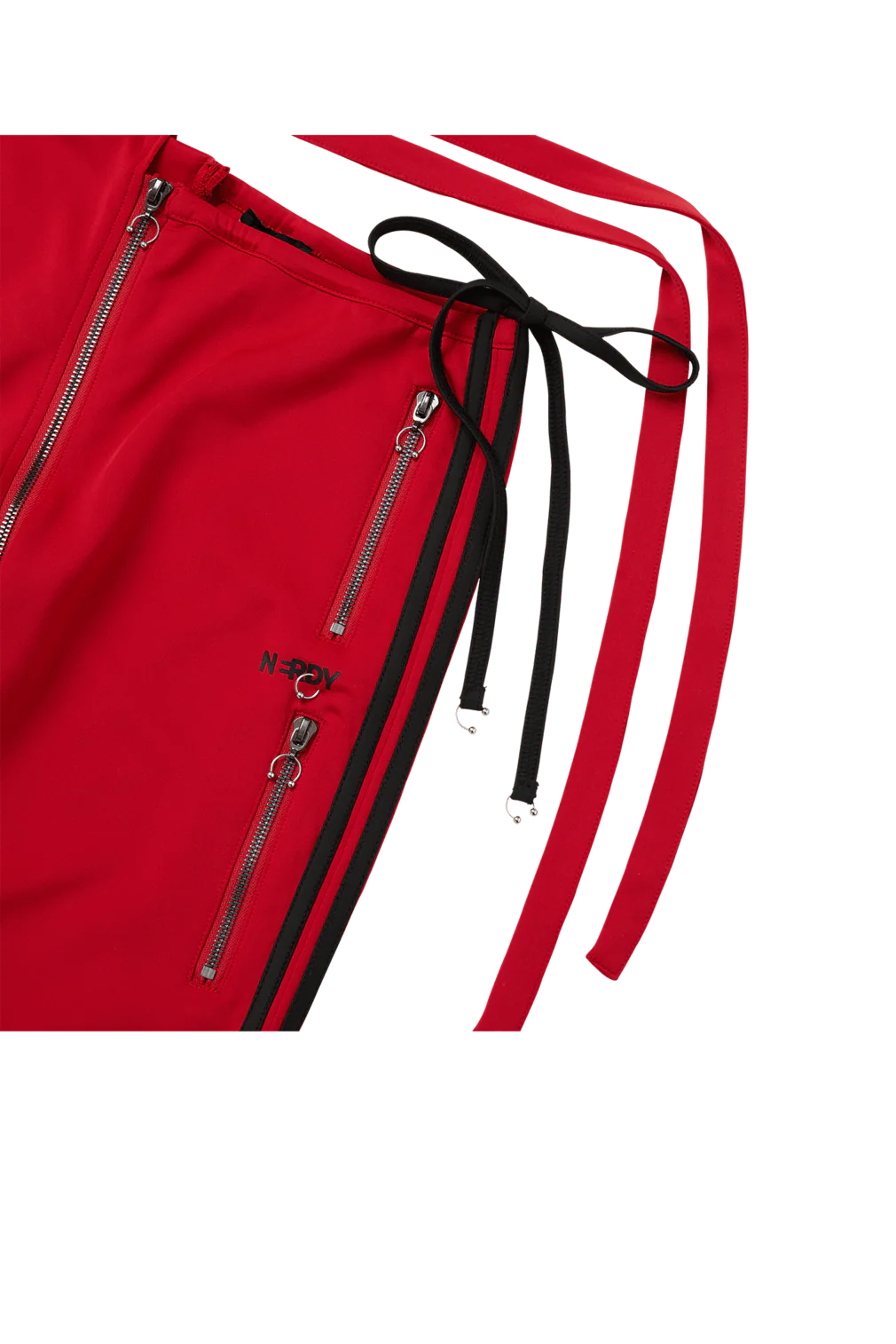 RED WRAP TIE TRACK PANTS - Image 6