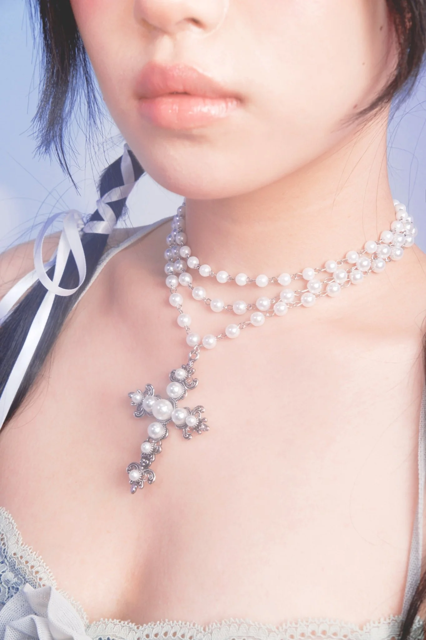 PEARL CROSS NECKLACE - Image 4