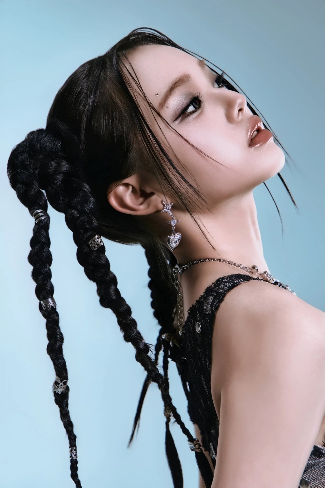 WING HEART DROP EARRINGS - Image 2